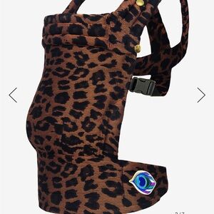 Leopard Print Kids Carrier with Peacock Accent